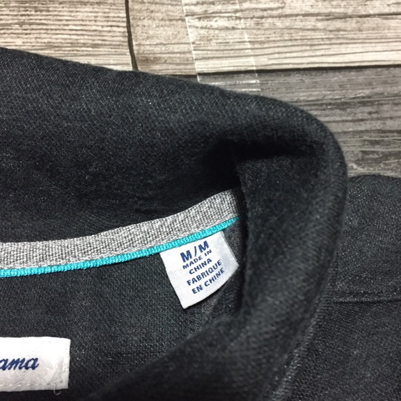 Tommy Bahama Shawl Collar Sweatshirt Men’s M Gray Polyester Wool Soft - Picture 10 of 10